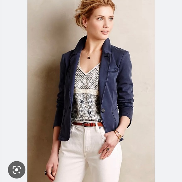 Anthropologie Blue Blazer - Picture 2 of 8